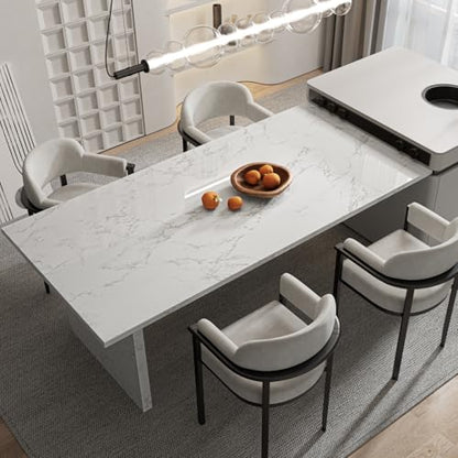 Marble Contact Paper for Countertops Faux Marble Wallpaper Peel and Stick - color: Gray/White, size: 15.7" x 118"