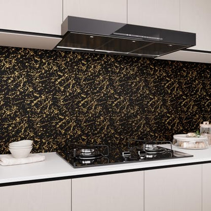 Black and Gold Marble Contact Paper Peel and Stick Countertops Waterproof Dark Marble Wallpaper for Bathroom Kitchen Prepasted Counter Top Cover Vinyl Wrap for Desk Table Cabinet 11.8"x118"