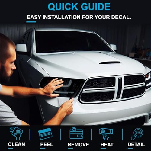 Pre-Cut Headlight Foglight Tint Kit Compatible with Jeep Wrangler 4 Door 2019-2023 | Precision Cut Stretchable PPF Vinyl Overlay Cover Wrap (Dark Smoke) - color: Dark Smoke