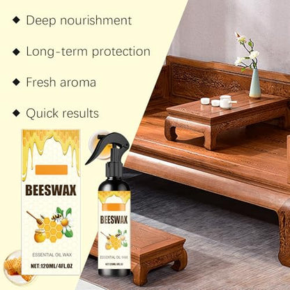 Beeswax Wood Polish Spray 4 fl.oz, Furniture & Hardwood Care