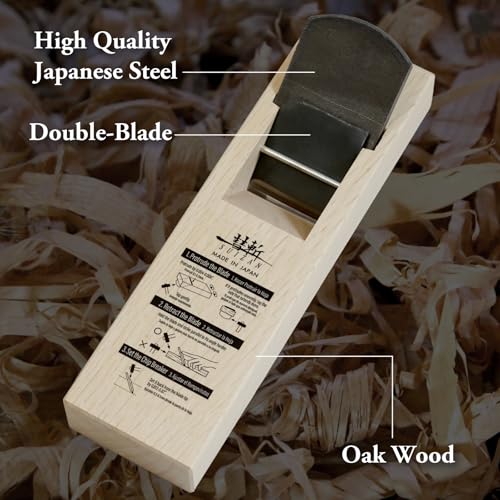 SUIZAN Kanna Japanese Wood Planer 2.4" Double Blade - Hand Block Plane - size: 2.4 inch (60mm) 2-Blade