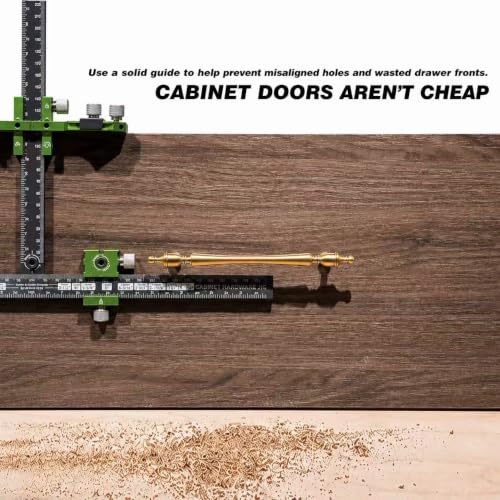 Cabinet Hardware Jig Tool Drawer Pull Jig Cabinet Handle Template Tool Jig - color: Green-gray