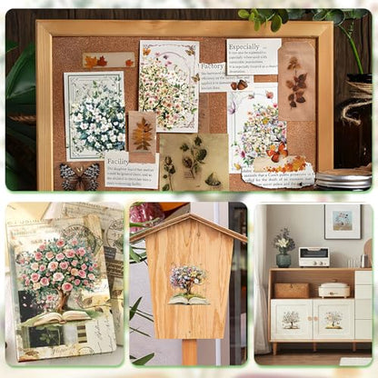 WANDIC 3 Sheets Rub on Transfer Stickers, Tree of Life Pattern Furniture Transfers Book Tree Butterfly Transfers Decal for Photo Albums Scrapbooking,15 * 30cm - color: Tree