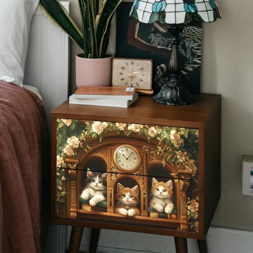 Peacoblue Bookcase Cat Rub On Transfers for Furniture Craft 6"x12" - style: Bookcase Cat