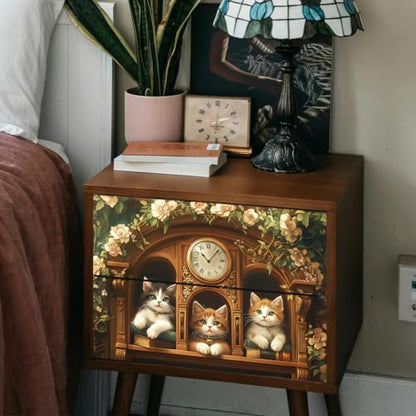 Peacoblue Bookcase Cat Rub On Transfers for Furniture Craft 6"x12" - style: Bookcase Cat