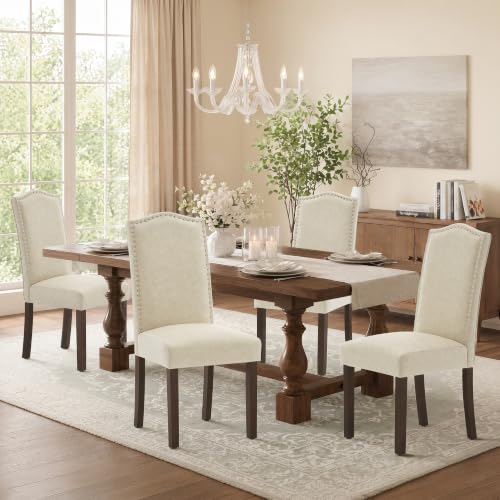 Upholstered Dining Chair Modern Parsons Stylish Kitchen Diner Set of 4 - color: Sand Beige, size: Set of 4