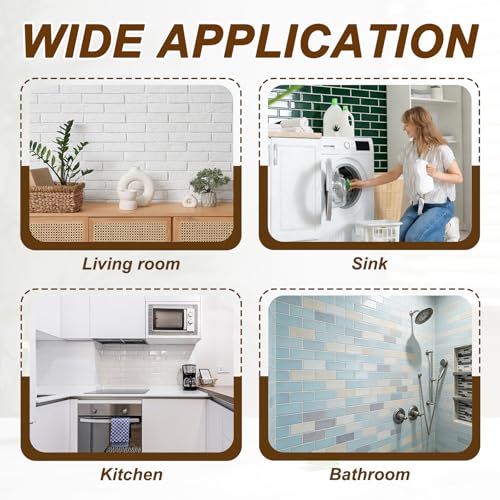 HARFINGTON Peel and Stick Backsplash Tiles 9.4"x4.7" Sea Blue, 10Pcs - color: Sea Blue