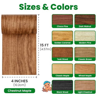 ECOHomes Wood Grain Repair Tape (Chestnut Maple, 4 Inch x 15 Feet) - color: Chestnut Maple, size: 4 Inch By 15 Ft