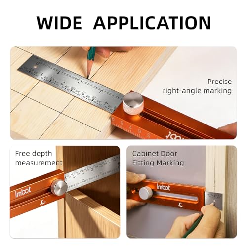 Imbot Leveling Marking Ruler Adjustable for Carpentry Woodworking