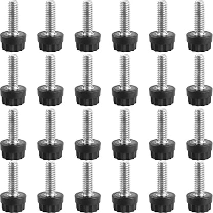 Stainless Steel Screw Leveling Feet 1/4” Furniture Levelers Adjustable Table Levelers Chair Levelers Outdoor Indoor Furniture Feet for Table, Chair, Cabinet, Patio Furniture Legs, 24 pcs Pack - color: Furniture Levelers 24pack-stainless Steel