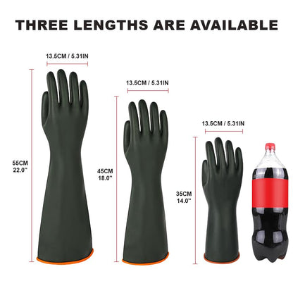 North Tower Heavy-Duty Latex Chemical Resistant Gloves,Long Rubber Gloves ﻿ - size: 18“