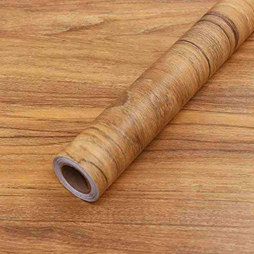 COSNIGHT Wood Grain Contact Paper for Countertops Peel and Stick Wallpaper - color: Brown, size: 15.7" x 118"