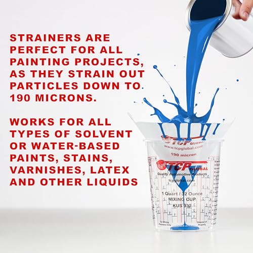 TCP Global - 190 Micron Filter Tips Ultra-Fine Paint Strainer (50 Pack) - style: 190 Micron (Pack of 50)