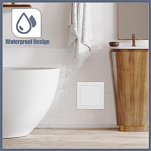 Flamorrow Self Adhesive Access Panel for Drywall, 8" x 8" Plumbing Access Panel, Heavy Duty Plastic Wall Access Door for Drywall, Wall Hole Cover for Ceiling, Easy to Install, Paint Freely