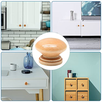 Waziaqoc 15PCS Round Wood Drawer Knobs, 1-3/8 inch, Wood Grain - color: Wood Grain