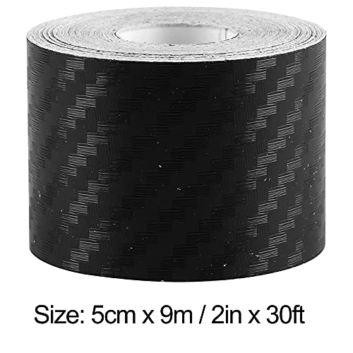 LZLRUN 3D Black Carbon Fiber Car Vinyl Wrap Self-Adhesive Film 2" x 30ft - color: Black, size: 2inch x 30ft
