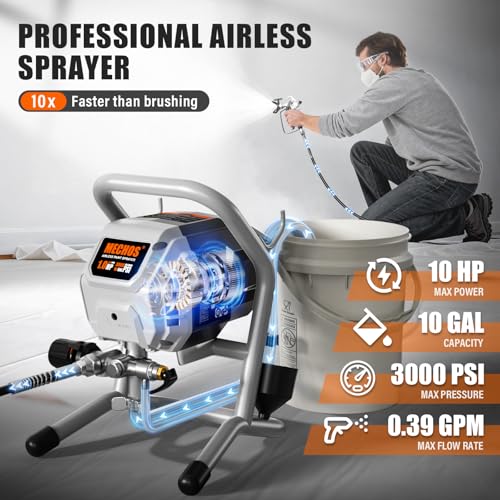 High-Pressure Electric Airless Paint Sprayer, Thinning-Free (Silver) - color: Silver