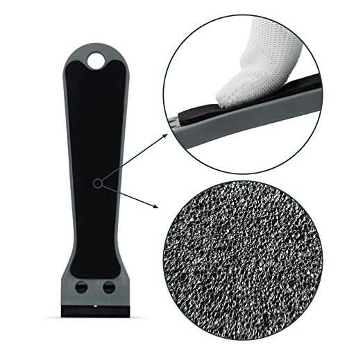 EHDIS 2pcs Plastic Razor Scraper 6-inch Long Handle Adhesive Remover Tool with 100 Double-Edge Blades for Window Tint Vinyl Scraper Decal Sticker Glue Remover (grey) - color: Grey
