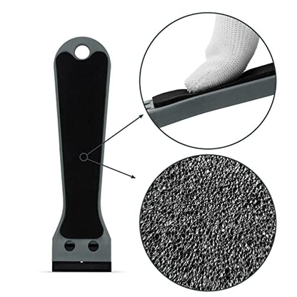 EHDIS 2pcs Plastic Razor Scraper 6-inch Long Handle Adhesive Remover Tool with 100 Double-Edge Blades for Window Tint Vinyl Scraper Decal Sticker Glue Remover (grey) - color: Grey