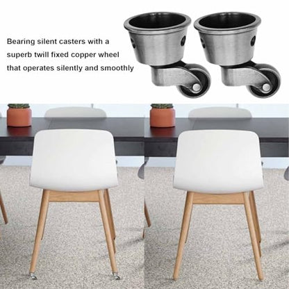 Anxingo 4 Pack 2.32 x 1.77 Inch Antique Zinc Alloy Swivel Cup Casters, Furniture Caster Wheels Universal Metal Pulley Wheels for Chair Cabinet Patio Table Sofas 1-3/4 Inch OD Vintage Green Bronze