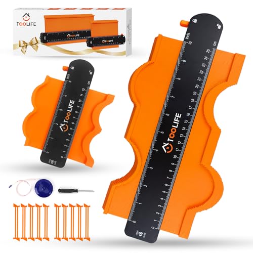 TOOLIFE Contour Gauge Profile Tool, Gifts for Men, Dad and Husband - style: 10+5 INCH