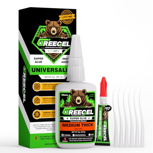 Liquid Medium Thick Super Glue 2 oz + 3g Gel Glue for Ceramic - color: Medium Thick Viscosity, size: 2 oz