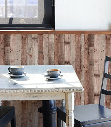 Yun-aeon Natural Wood-Cinnamon Contact Paper Peel and Stick Wallpaper - color: Natural Wood-cinnamon, size: 17.3" x 236"