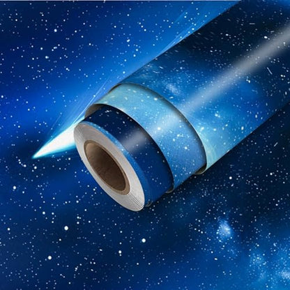 HOMETITUTE Starry Sky Galaxy Peel Stick Wallpaper 118.1x17.7 Inch Vinyl - color: Galaxy