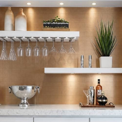 Vamos Tile 100-Pack Peel and Stick Backsplash Tile,3" x 6" Subway Tile - color: Brushed Rose Gold