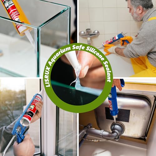 1 Pack Aquarium Silicone Clear Sealant, High Elasticity, Safe for Fish,Fast Curing Waterproof Aquarium Safe Silicone,10 Fl Oz Non-Toxic Fish Tank Safe Sealant,Strong Adhesion - size: 1P