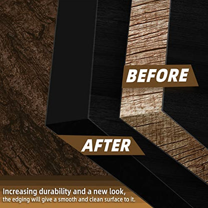 GSCIT Club Black Melamine Edge Banding, 1/2 inch x 100ft Edge Banding with Hot Melt Adhesive Pre-glued Cabinet Edge Banding Flexible Black Veneer Edging for Plywood - color: Black, size: 1/2"x 100ft