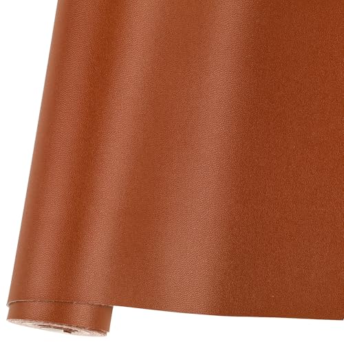 Ramya Smooth Solid Color Brown Faux Leather Sheets 1Rolls 12"X53"(30cm X 135cm),Faux Leather is Great for Handmade DIY Craft Projects, Bows,Leather Earrings (Brown) - color: Brown