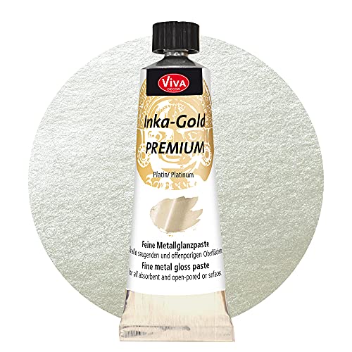 Viva Decor Inka Gold Premium 1.41 oz – PLATINUM – Gilding Wax & Metallic Finish for Shiny Effects on Wood, Canvas, Clay, Concrete, Fast Drying, Ideal for Antique Patina Effects & DIY Projects - color: PLATINUM
