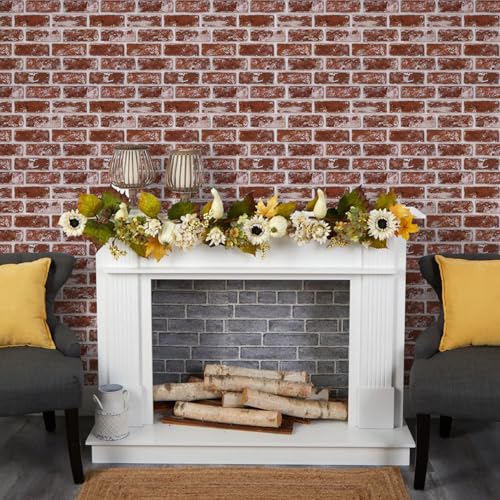 3D Peel and Stick Faux Brick Wall Panels 11.8" x 11.8" 10-Pack - color: Brick-SM-Q