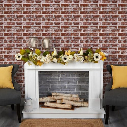 3D Peel and Stick Faux Brick Wall Panels 11.8" x 11.8" 10-Pack - color: Brick-SM-Q