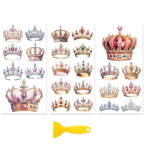 Peacoblue Crown Rub On Transfers for Furniture Craft 6"x12" - style: Crown