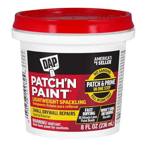 DAP Patch-N-Paint Lightweight Spackling, White, 8 Oz (7079801602)