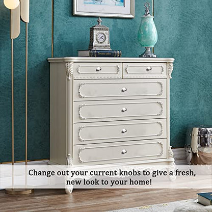 12PCS Cabinet Knobs, Silvery Cabinet Pulls Cabinet Knobs Inway, Round Drawer Knobs Cabinet Hardware with Screws, for Kitchen Bedroom Furniture - color: Silver