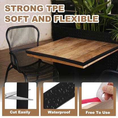PATIKIL 3/8 Inch x 20 Feet U Shape Edge Banding, TPE Rubber Edge Trim Self Adhesive Veneer Edging Trim for Veneer Furniture Cabinets Shelves Table, Black - color: Black, size: 3/8 Inch x 20 Feet