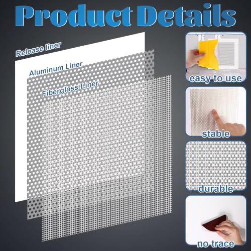 Blulu 43 Pcs 6 Inch Drywall Repair Patch Kit - size: 6 Inch
