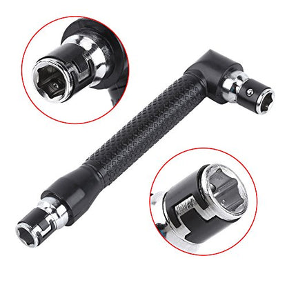 1/4 Inch Hex Socket Wrench, L Shape Double Head Wrench for Bits, with Comfortable Grip for Home Garage Workshop Use
