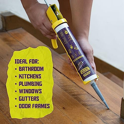 ATack Black Silicone Sealant Caulk 10.1oz (8-Pack) 100% Waterproof for Indoor/Outdoor, Kitchen, Bath | Automotive, High Temp Marine, RV Sealant - size: 8-Pack (80.8oz Total)