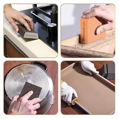 6 Pack 60 grit Sanding Sponges,Washable and Reusable Handmade Sandpaper Blocks,Versatile Sanding Blocks for Wood, Drywall Sanding Block, Metal dedusting&Drywall Sanding Sponge Pads - size: 6 Pack 60 grit