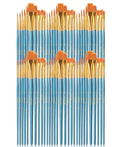 Mr. Pen- Acrylic Paint Brushes Set, 60 Pack, Round & Pointed Tip - color: Blue, size: 60 Pcs