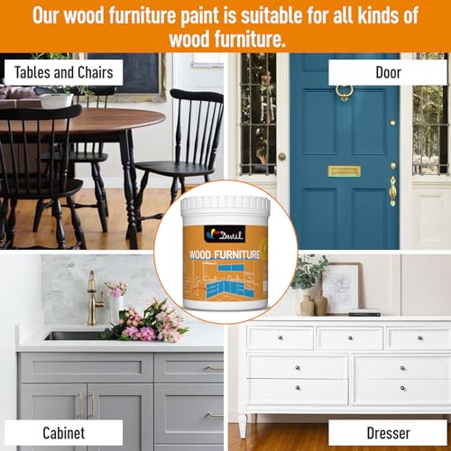 DWIL Acrylic Wood Paint for Furniture - Semi-Gloss Paint Suitable for Wood Surface Renovation, Water-Based All match Paint, Non-Toxic & Odorless, Eco-Friendly & Healthy (32OZ, Amber) - color: Amber