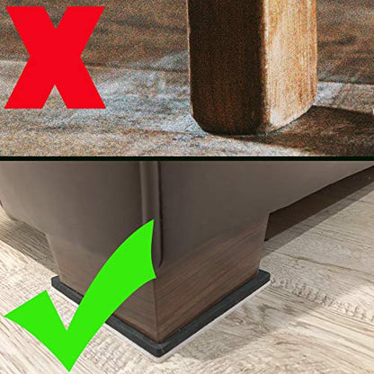 20 Pack 3in.Square Felt Sliders for Hard Surfaces - Heavy Duty Furniture Moving Sliders