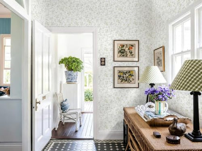 Peel and Stick Wallpaper for Nursery Green Cherry Blossom Waterproof - color: Sage Green, size: 17.3" x 78.7"