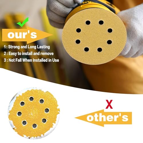 100PCS 5 Inch Sanding Discs 60 Grit Random Orbit Sander Sandpaper - style: Advanced Aluminum Oxide