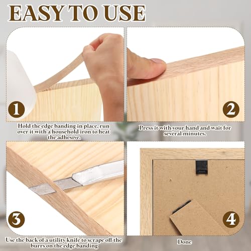 uxcell 3/4" x49ft Wood Veneer Edge Banding Pre-Glued Cherry Wood Strips - color: Cherry Wood, size: 3/4 Inch x 49ft