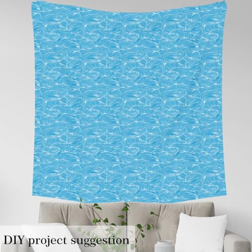Feelyou Ocean Waves Fabric by The Yard Soft 10 Yards - color: Multi 02, size: 10 Yards